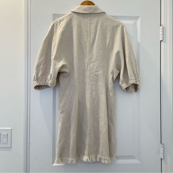 Divine Heritage Linen Blend Balloon Sleeve Dress - Picture 5 of 6